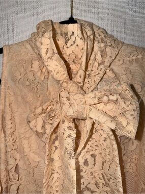 NWT Ryegrass Lace Mock Neck Tie Sleeveless Blouse - 1X